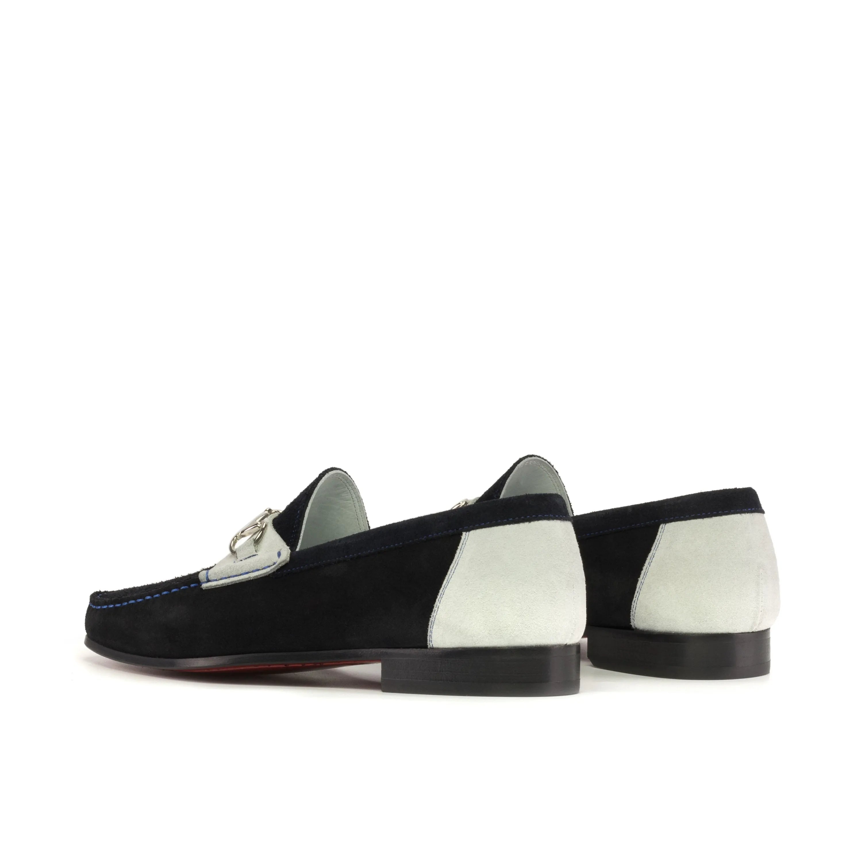 Timzy Moccasin black and white loafers luxury bespoke shoes for men
