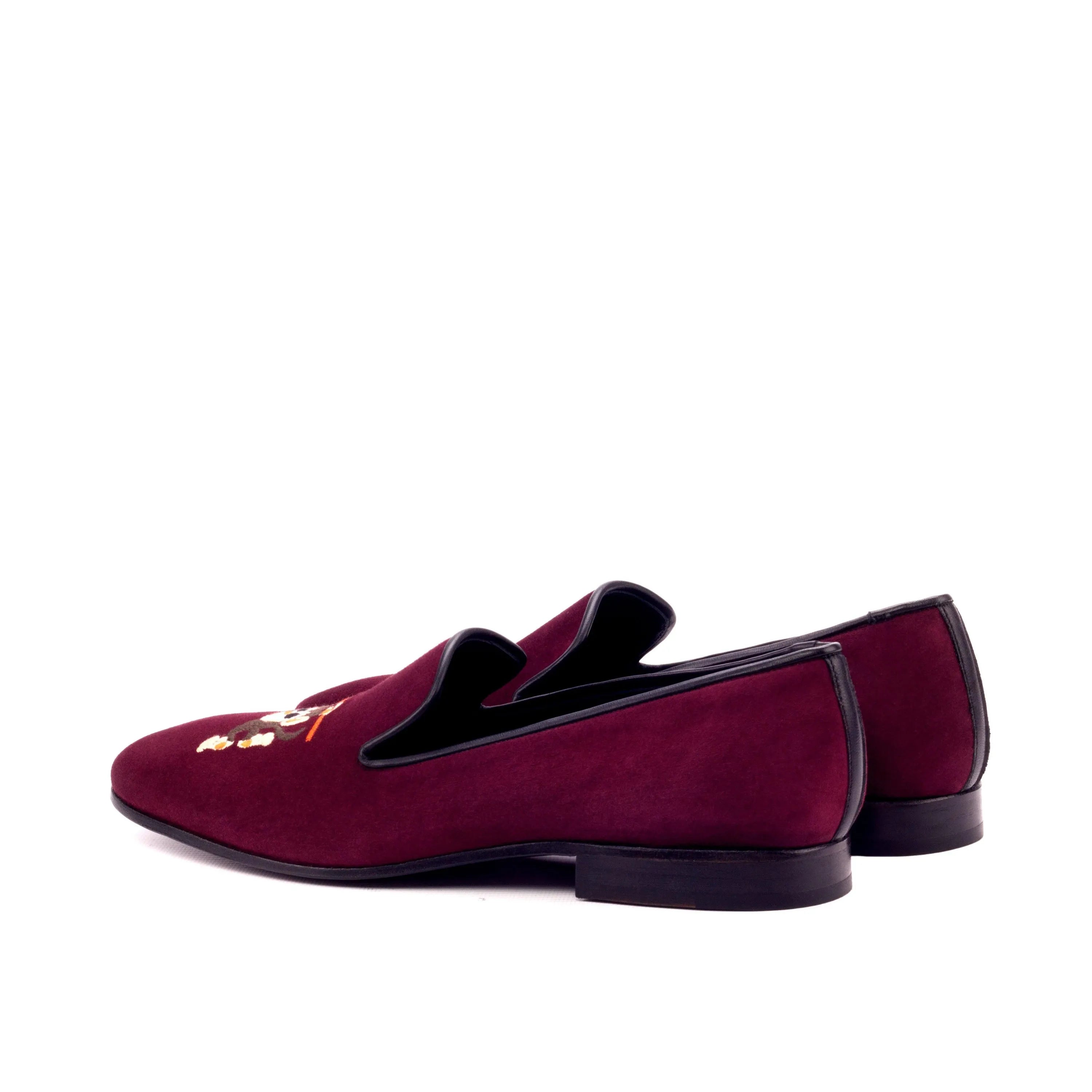 Burgundy suede Tito Drake slipon loafers