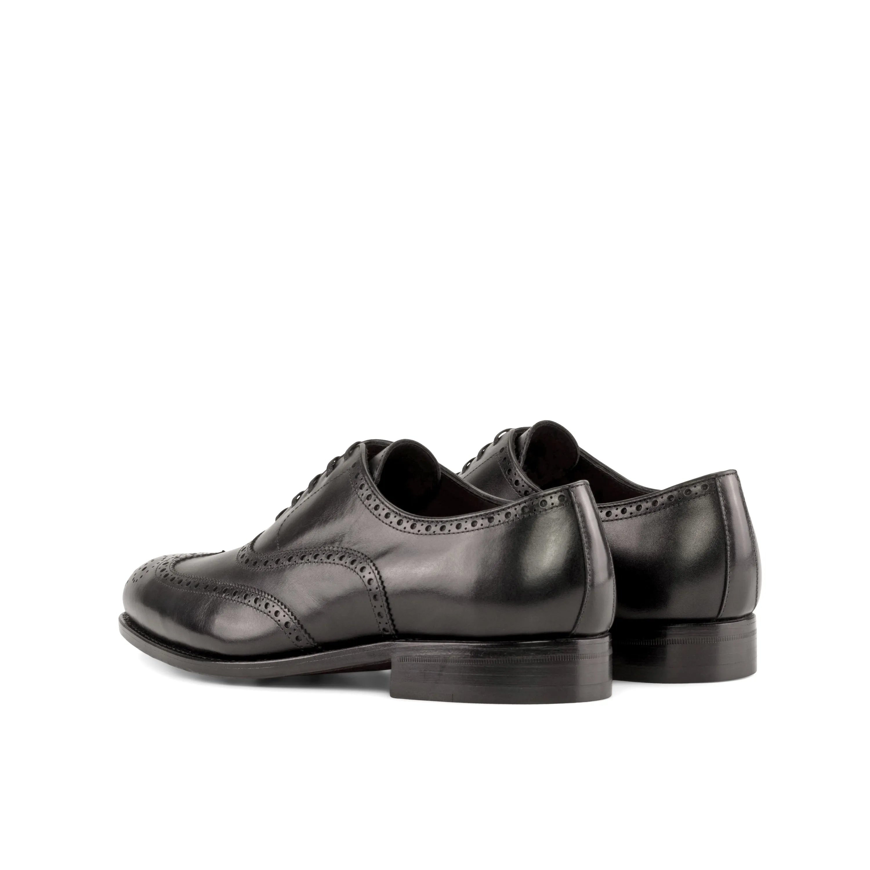 Pair of black leather Umberto full brogue dress shoes