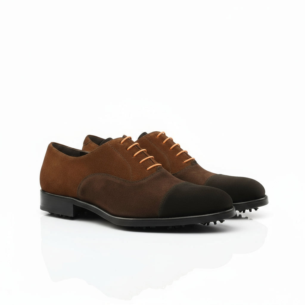 Two-tone brown leather Vardon Oxford Golf Shoes II