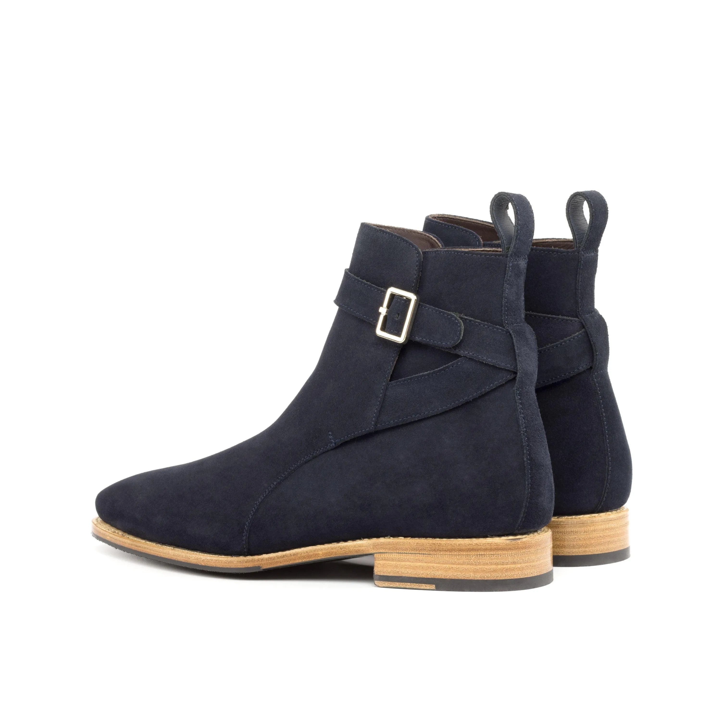 Dark blue suede Vila Jodhpur Boots with buckle