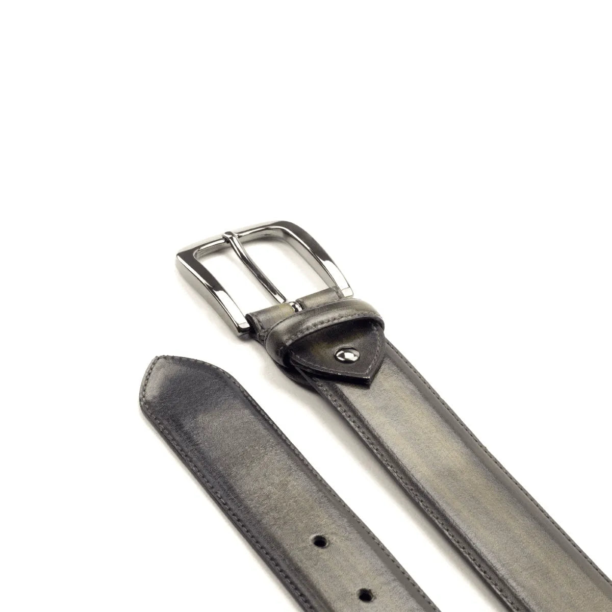 Vito Patina Hampton Belt II gray leather with silver buckle