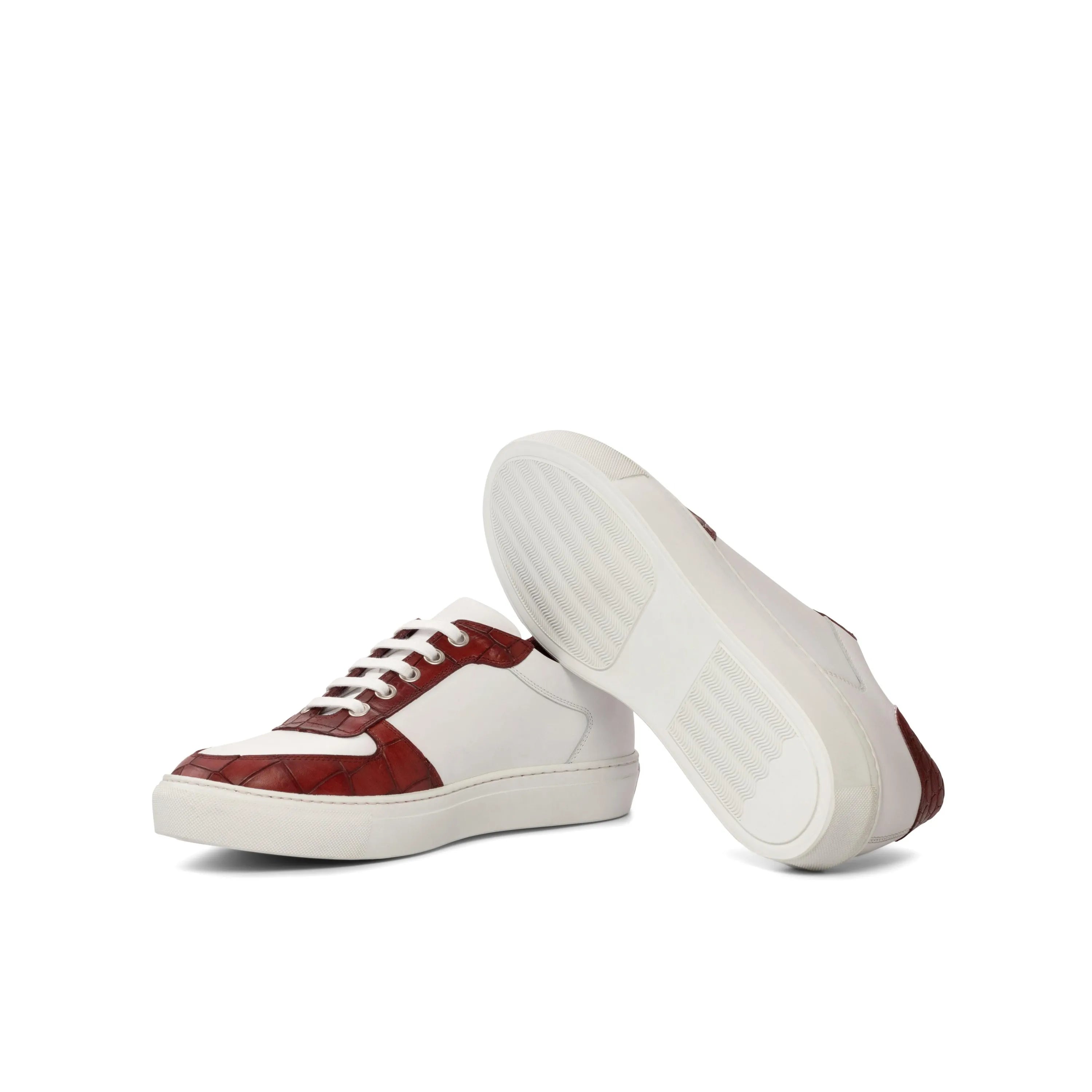 Zino Low red calf two-tone leather sneakers for everyday wear
