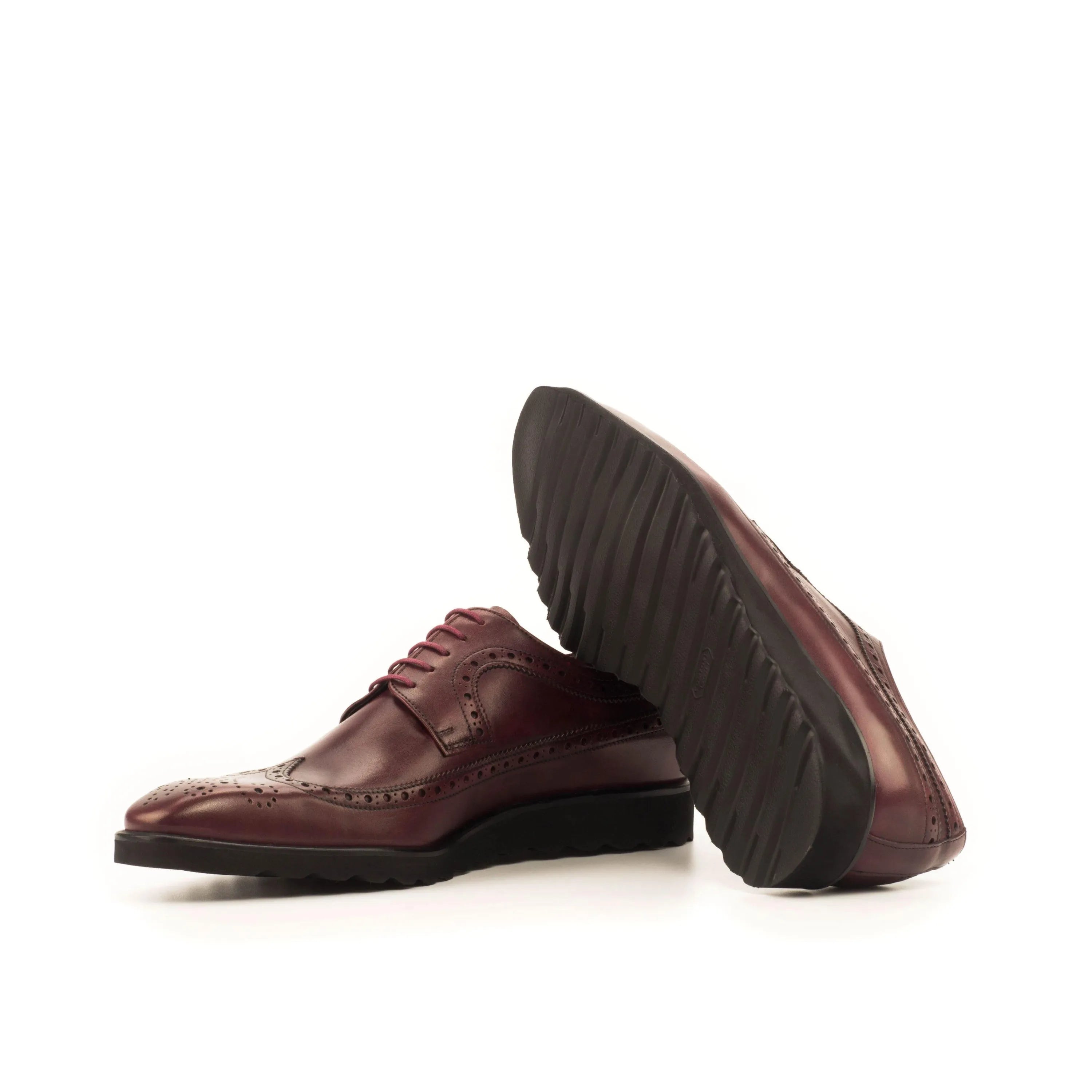 Burgundy leather Zonta Longwing Blucher II wingtip dress shoes